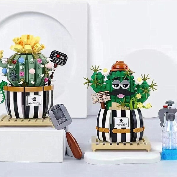 1245 1246 LOZ mini Blocks Kids Building Toys DIY Bricks Puzzle Girls Gift Cactus Flowers Potted Plants Home Decor