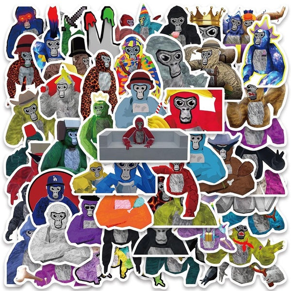 10-50pcs Fun and Cartoon Gorilla Tag Stickers Graffiti Stickers for DIY Luggage Laptop Skateboard Motorcycle Bicycle Stickers