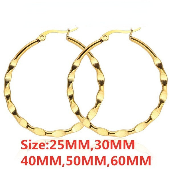 Vintage Classic Twist Flat Hoop Earrings Women's Jewelry Wedding Wedding Party Date Night Pendant Hoops