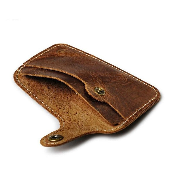 Retro Leather Card Wallet Men Business Bank Card Holder Thin Credit Card Case Convenient Small Cards Pack Cash Pocket