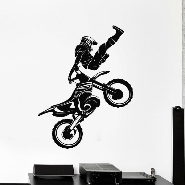 Motorcycle Vinyl Wall Decal Speed Extreme Sport Biker Motor Race Stickers Mural Bedroom Garage Decoration Removable