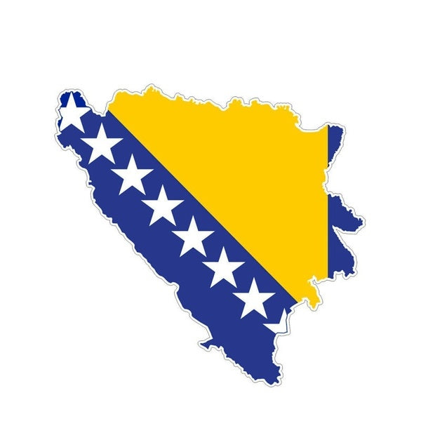 13.2CM*12.8CM Car Accessories Bosnia Flag Map Car Sticker Bike Decal 6-1215