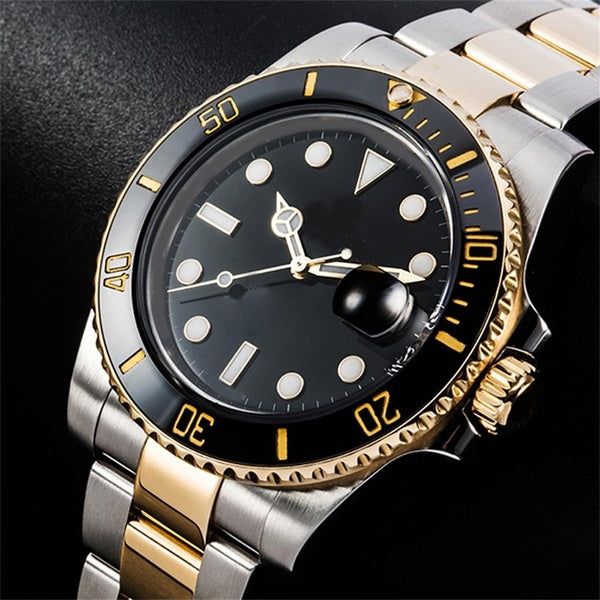 Montre de luxe à quartz pour homme, en acier inoxydable, étanche, en alliage, classique