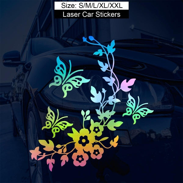 1pc Car Styling Decal Flowers and Butterflys Creative Car Stickers Art Decal for Automobile Motorcycle Racing Trucks Laptop Windows Decor