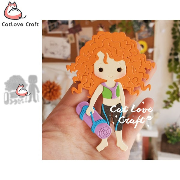 Catlove natation Fitness Sport fille matrices de découpe en métal Scrapbooking pochoir découpé carte faisant artisanat gaufrage nouveau die pour 2021