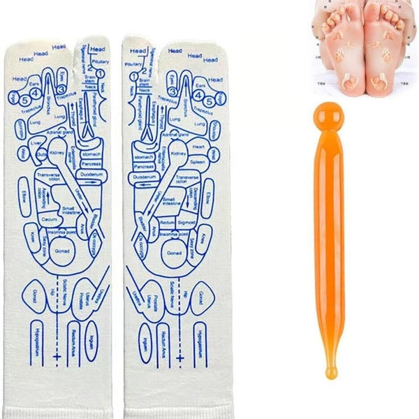 Acupuncture Reflexology Socks, Foot Pressure Point Acupressure Reflexology Socks Physiotherapy Acupoint Massage Illustration Relieve Tired Hosiery fo