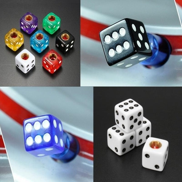 2pcs-4pcs Universal Dice Tire Tyre Car Bike Van Air Valve Dust Cap Stem Cover Wheel Rim