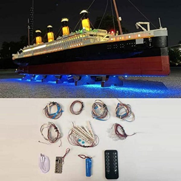 USB Light Kit for Lego 10294 Titanic Building Brick Set-Not Include Lego Model