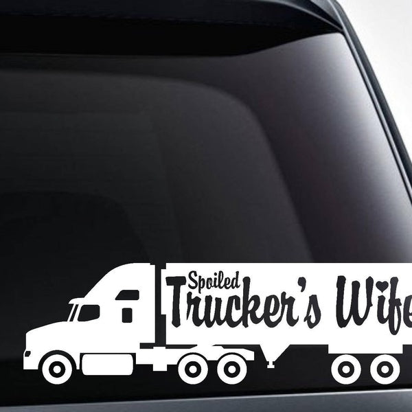 Set of 2 Spoiled Trucker's Wife Vinyl Decal Sticker