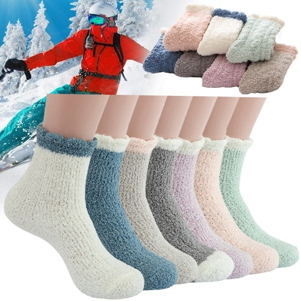 Women Warm Super Soft Plush Slipper Sock Winter Fluffy Microfiber Crew Socks Casual Home Sleeping Fuzzy Cozy Sock