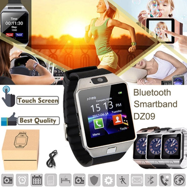 Nouveau Smartwatch Intelligent Digital Sport Gold Smart Watch DZ09 Podomètre Pour Téléphone Android Montre-Bracelet Hommes Femmes Satti Watch