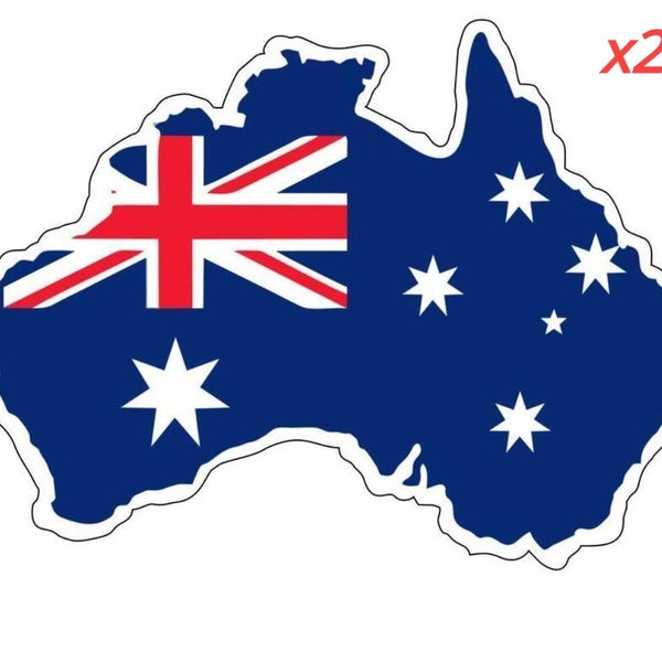 2X Sticker Decal Vinyl Car Australian Australia Map Flag