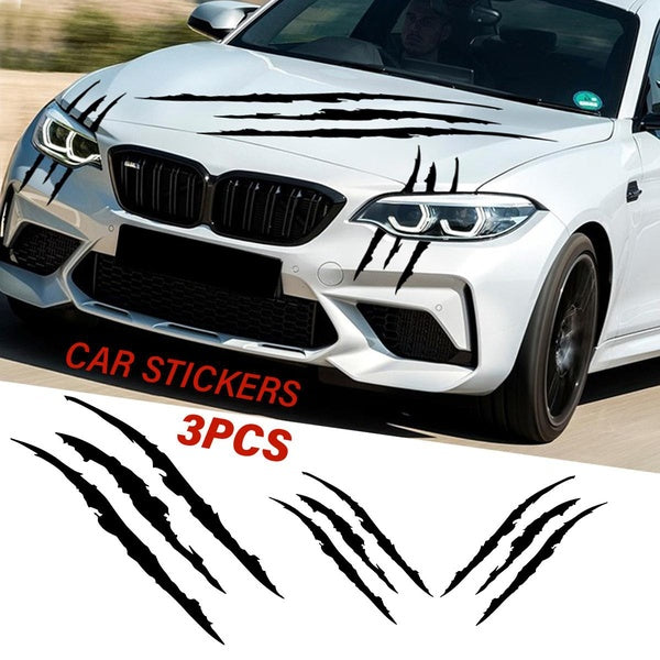 3PCS Fashion Claw Marks Scratch Decal Sticker for Car Headlamp Auto Hood Vinyl Sticker-Decal for Automotive