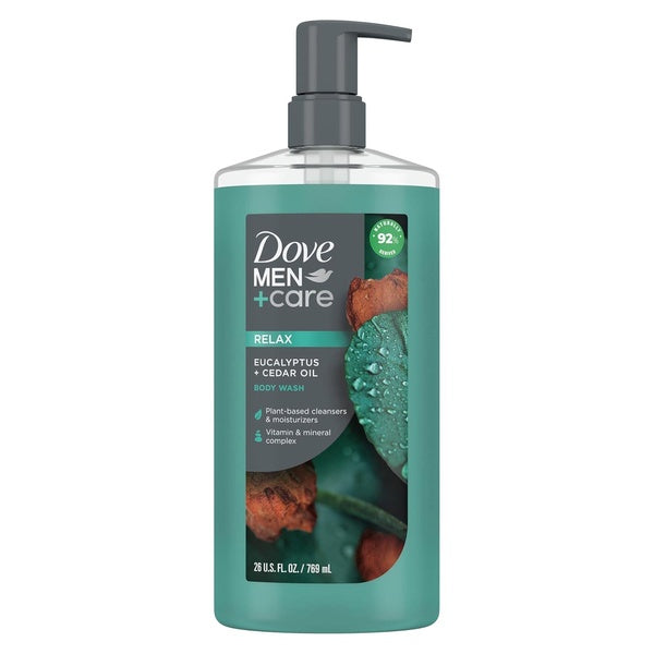 Dove Men+Care Body Wash Eucalyptus + Cedar Oil To Rebuild Skin In The Shower With Plant-Based Cleansers And Moisturizers 26 Oz