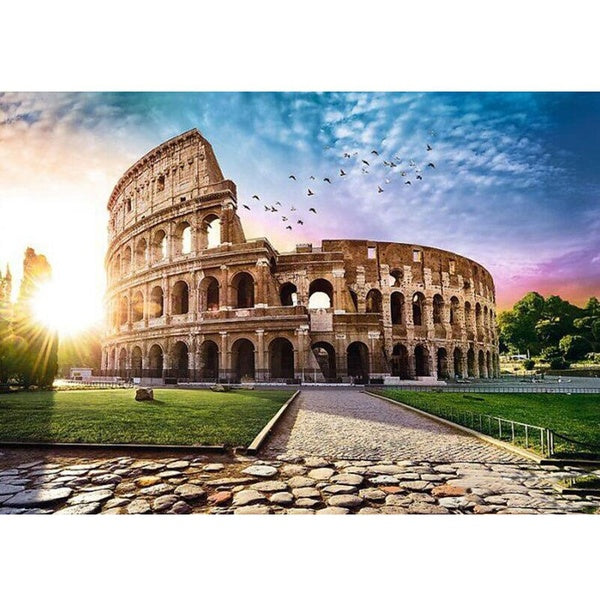 DIY 5D Diamond Painting Rome Colosseum by Number Kits Painting Cross Stitch Full Drill Crystal Rhinestone Embroidery Pictures Arts Craft for Home Wal