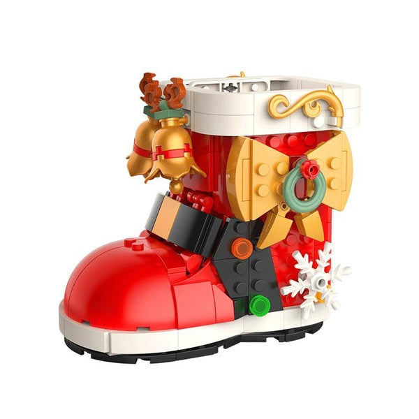 2023 Winter Village Christmas Snow Boots Pen Holder Table Decoration Building Blocks Bricks Toys Gifts