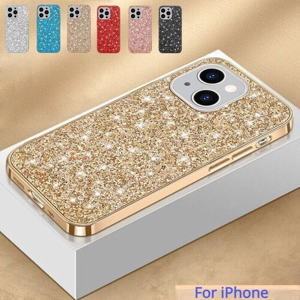 Étui de téléphone Bling Glitter pour iPhone 15 15 Pro 15 Plus 15 Pro Max Étui antichoc pour iPhone 14 14 Plus 14 Pro 14 Pro Max 13 13 Pro Max 12 11 S