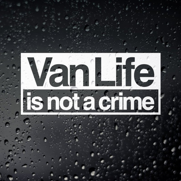 2PCS Black-Sliver Vanlife Is Not A Crime Campervcan Sticker Fashionable Rear Windshield Car Styling Decor Creativity Decal