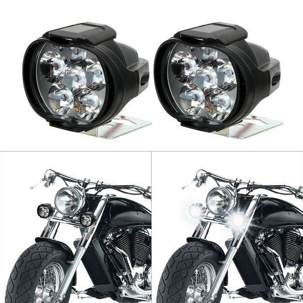 2 pièces motos phare 6500k blanc Super lumineux 6 LED travail Spot lumière moto antibrouillard 1200LM LED Scooters projecteur