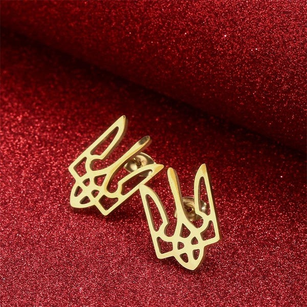 Boucles d'oreilles en acier inoxydable avec carte de l'Ukraine Bijoux ukrainiens