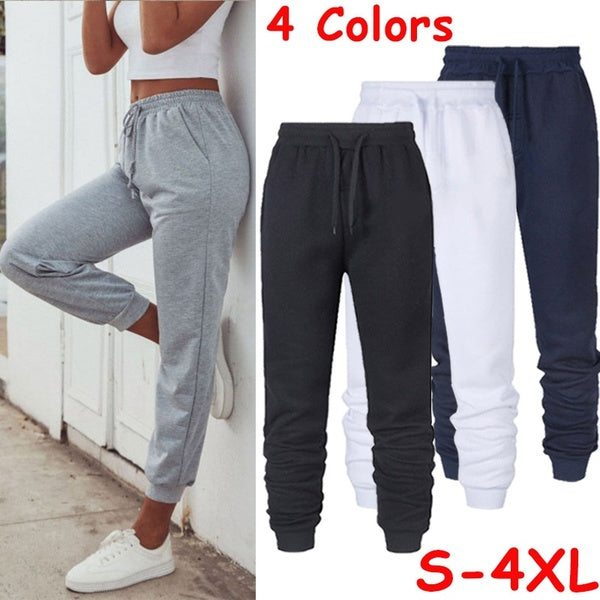 Trendy Classic Women Sweatpants Loose Long Pants Jogger Trousers Casual Sports Fitness Solid Jogging Pants Women Sweat Pants 4 Colors
