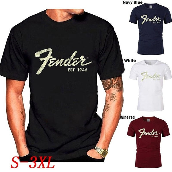 Fashion Brand Men's Rock Shirt Fitness Leisure Sport T Shirt Sprinting Short Sleeve T-Shirt Guitars Quality T-Shirt