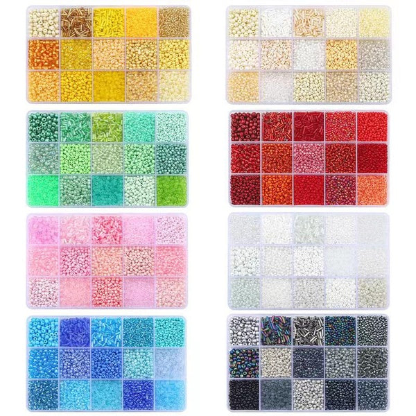 Czech Crystal Glass Seed Beads Sequin Kit Charms Box for Jewelry Making DIY Bracelets Rings Earring Bag Shoes Set