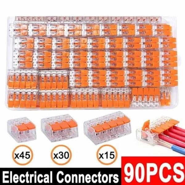 75Pcs-90Pcs-114Pcs PCT412 PCT413 PCT415 Electrical Connectors Wire Block Clamp Terminal Cable Reusable Mini Quick Home Wire Terminal Connector