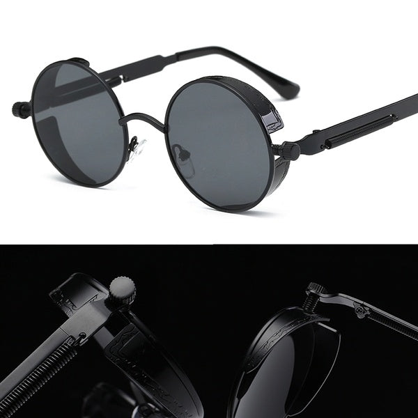 Fashion Metal Steampunk Sunglasses Men Women Round Glasses Brand Designer Vintage Sunglasses High Quality UV400 Eyewear