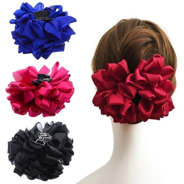 New Large Silk Flower Bow Hair Claw Jaw Clips For Women Hair Clamps Girls' Wedding Barrettes Hair Accessories Matron Inn