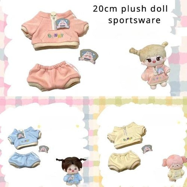 20cm Plush Doll Clothes Elastic Cute Sportswear Suits Hoodie Pants Soft Stuffed Plush Toy Dress Up Accessories