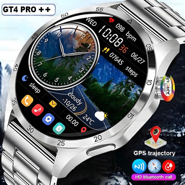 GT4 Pro PLUS montre intelligente hommes IP68 étanche GPS sport Tracker AMOLED 360*360 HD écran fréquence cardiaque HD Bluetooth appel SmartWatch