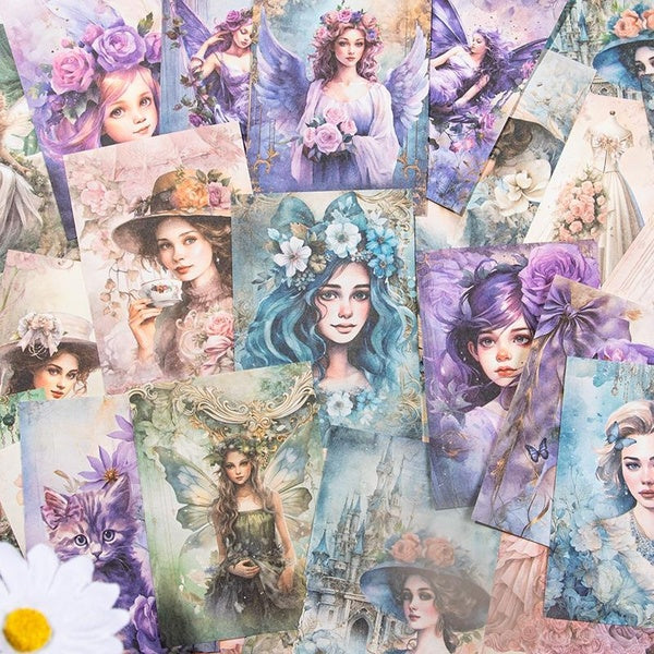 30Pcs-Pack Garden and Maiden Series Decoration Material Paper Perfect for Journaling Collage Scrapbooking DIY Supplies