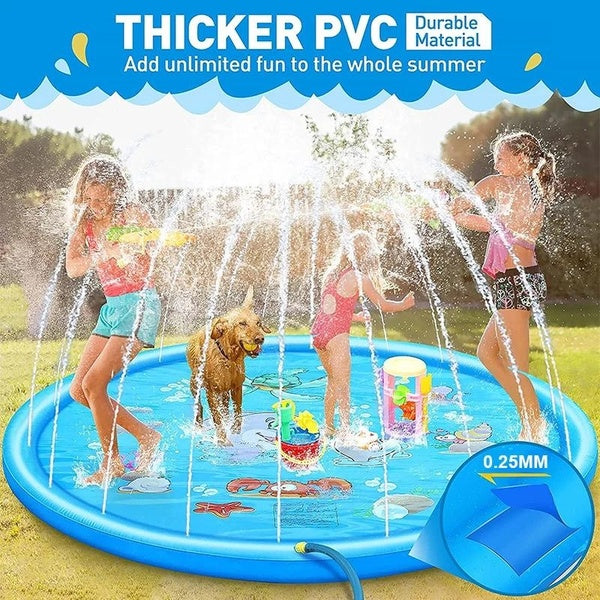 100-170 CM Kids Paddling Pad Inflatable Water Jet Swimming Pool Summer Beach Outdoor Games Toy Lawn Swimming Pool Mat Kids Toys