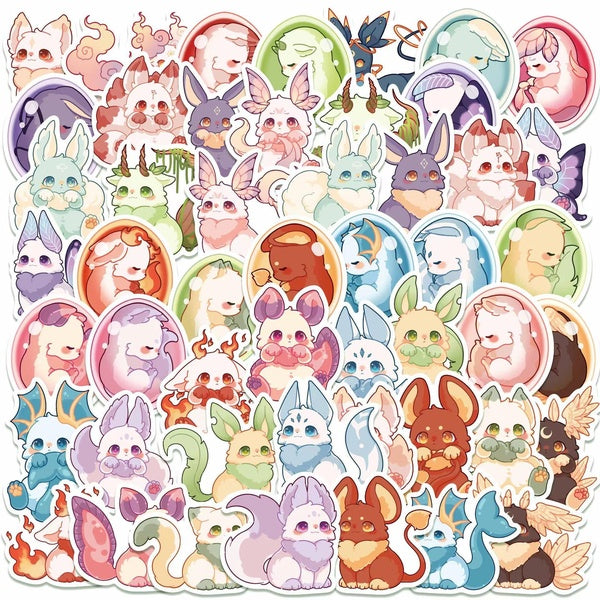 10-50pcs Creative fantasy cute cat stickers dream Kitty graffiti Stickers for DIY Luggage Laptop Skateboard Motorcycle Bicycle Sticker