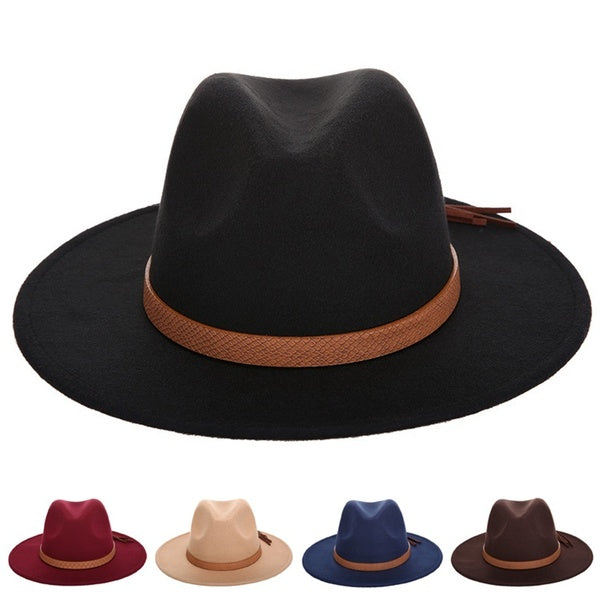 Retro Autumn Winter Men's Top Hats Fashion Fedoras Hat Jazz Cap Gangster Cap Travel Sunhat Panama Hat
