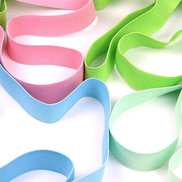 2M 1Inch Elastic Bands With Knit Colorful Elasticity For Clothing Sewing Accessories Belt Table Skirts Wedding Baby Shower DIY Decoration Supplies