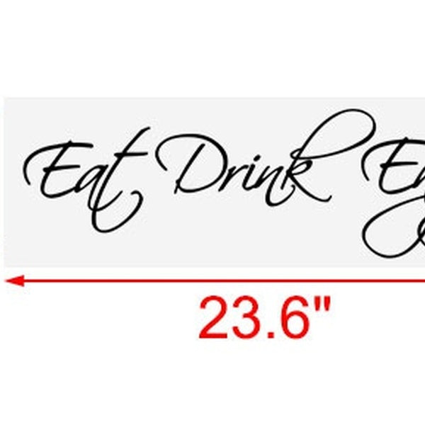 Eat Drink Enjoy Quote Wall Sticker Removable PVC Art Decals Home Office Decor
