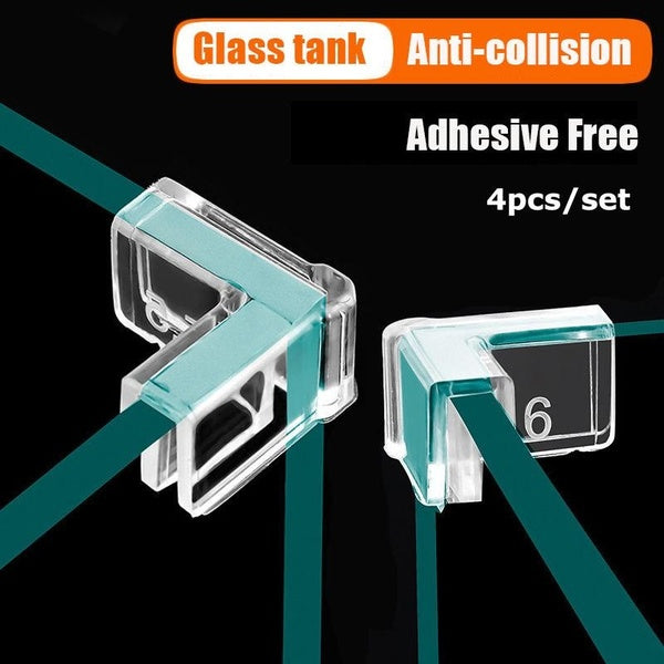 4Pcs Tank Corner Protectors Thick Tight Fit Triangle Keep Safety PVC Transparent Fish Tank Protective Covers Aquarium Accessory