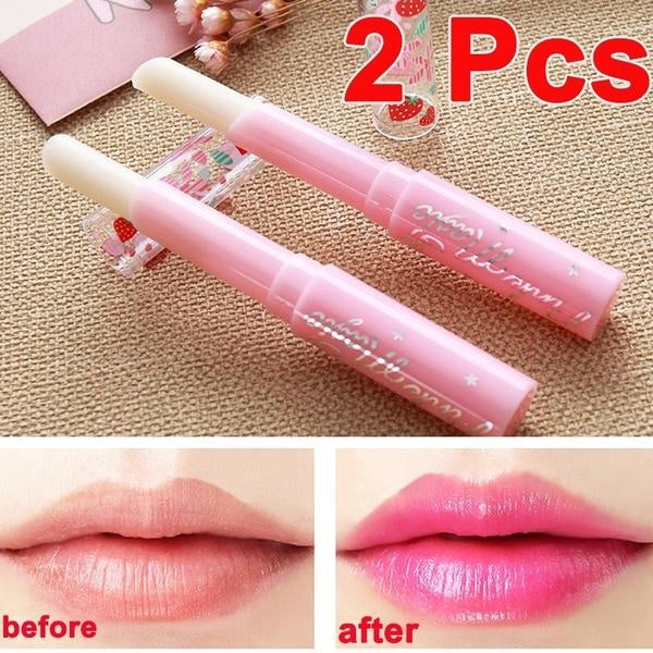 2Pcs Moisturizing Color Changing Lip Blam Lipstick Waterproof Long Lasting