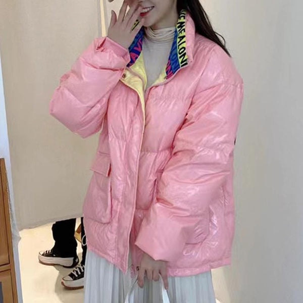 Fashion glossy down jacket with high-quality white duck down filling Short style warm coat windproof outerwear essential for winter warmth