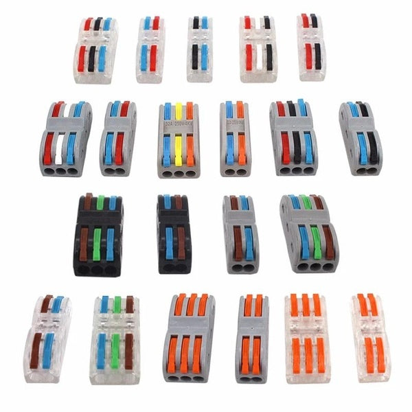 10PCS Electric Cable Led Strip Conector Wire Connector 222 Cage Spring Universal Compact Fast Wiring Conductors Push-in Terminal Block