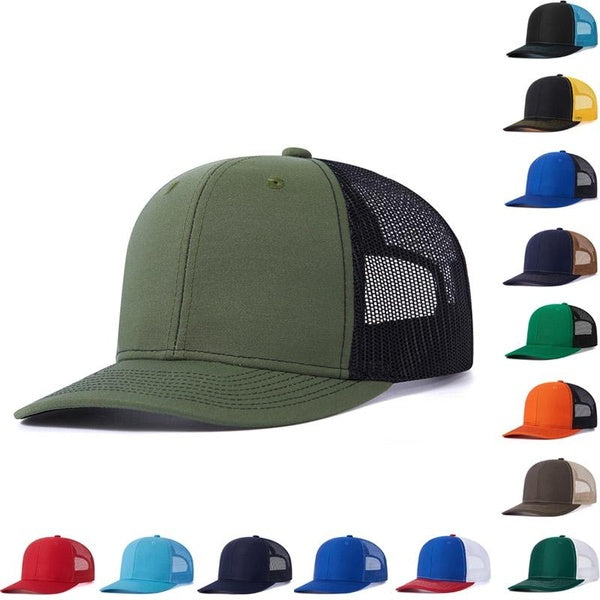 Hommes femmes respirant maille casquettes de Baseball été plaine Snapback chapeaux visière incurvée Protection solaire chapeau extérieur Strapback Hi