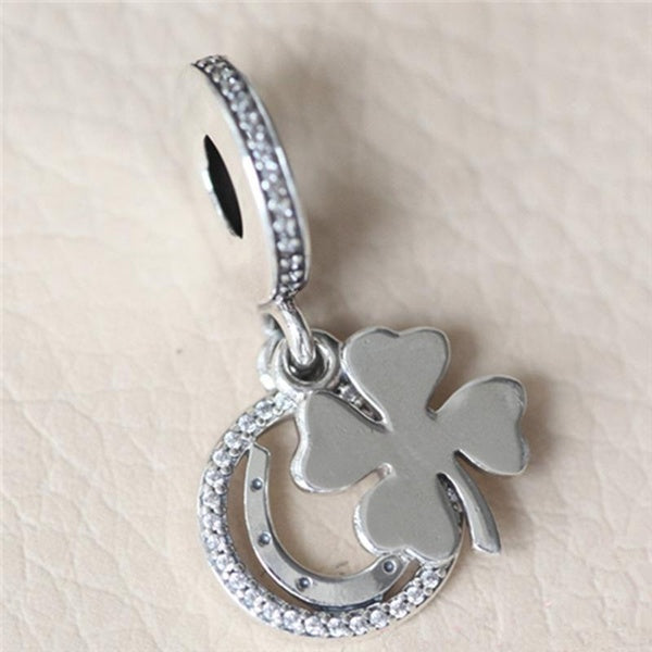 Pendentif porte-bonheur en argent sterling 925, perle pendante, adapté au bracelet à breloques