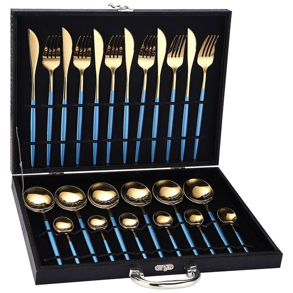 24pcs Mirror Polish Flatware Set Stainless Steel Cutlery Set