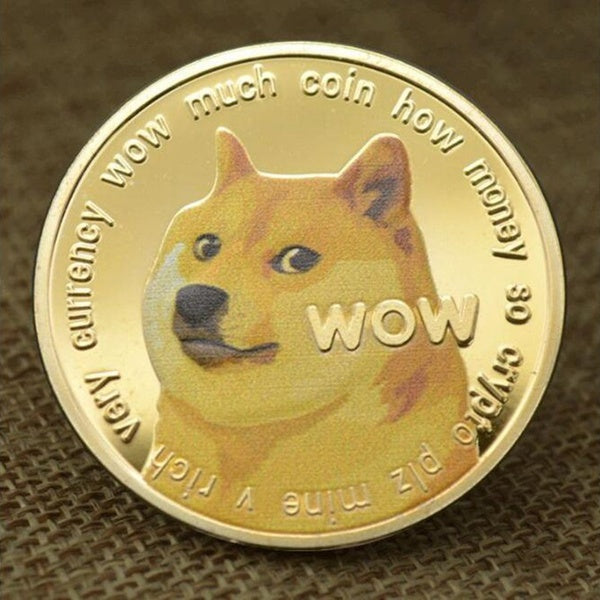 1 Pc Non Magnetic Coin Dogecoin Silver Gold Plated Pet Animal Dog To The Moon 40 Mm Collectible Home Decoration Commemorative Coin