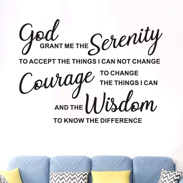 Scripture Wall Decal, Biblical Wall Decals, Quotes Religious Christian Bible Verse Faith Prayer Home Art Decor Vinyl Stickers Grant me The Serenity t
