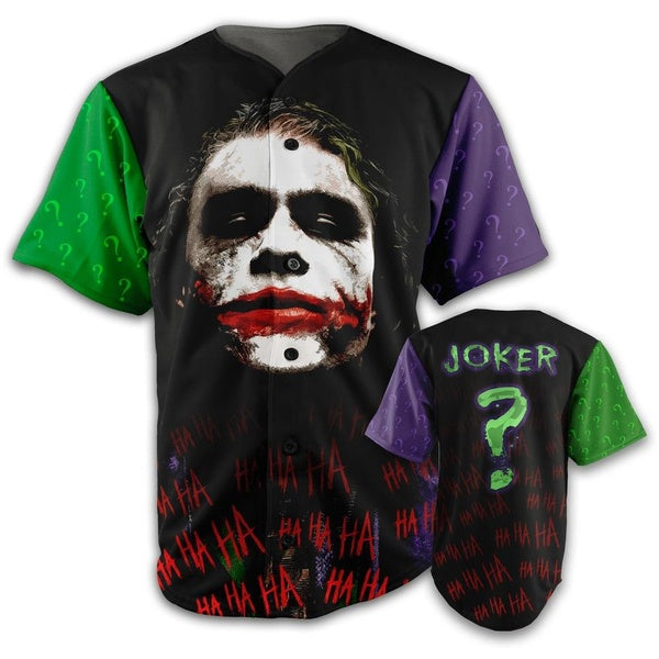 Joker Clown Ha Ha Ha Halloween 3D BASEBALL JERSEY SHIRT All Over Print