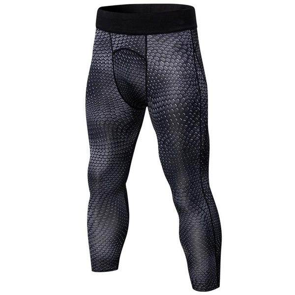 Men's 3-4 Compression Pants Running Workout Tights Cool Dry Athletic Leggings Yoga Gym Base Layer Pants