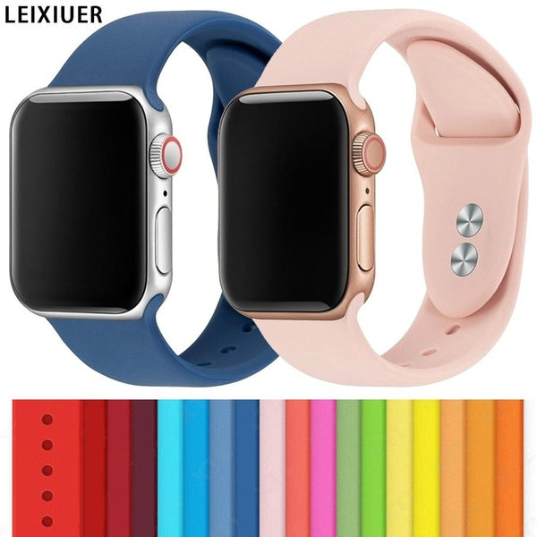 LEIXIUER Silicone Band for Smart Watch Ultra 2 -Ultra 9 8 7 49mm 45mm 41mm 44mm 40mm 38mm 42mm for SmartWatch Serie SE 6 5 4 3 2 1, Rubber Sport Stra